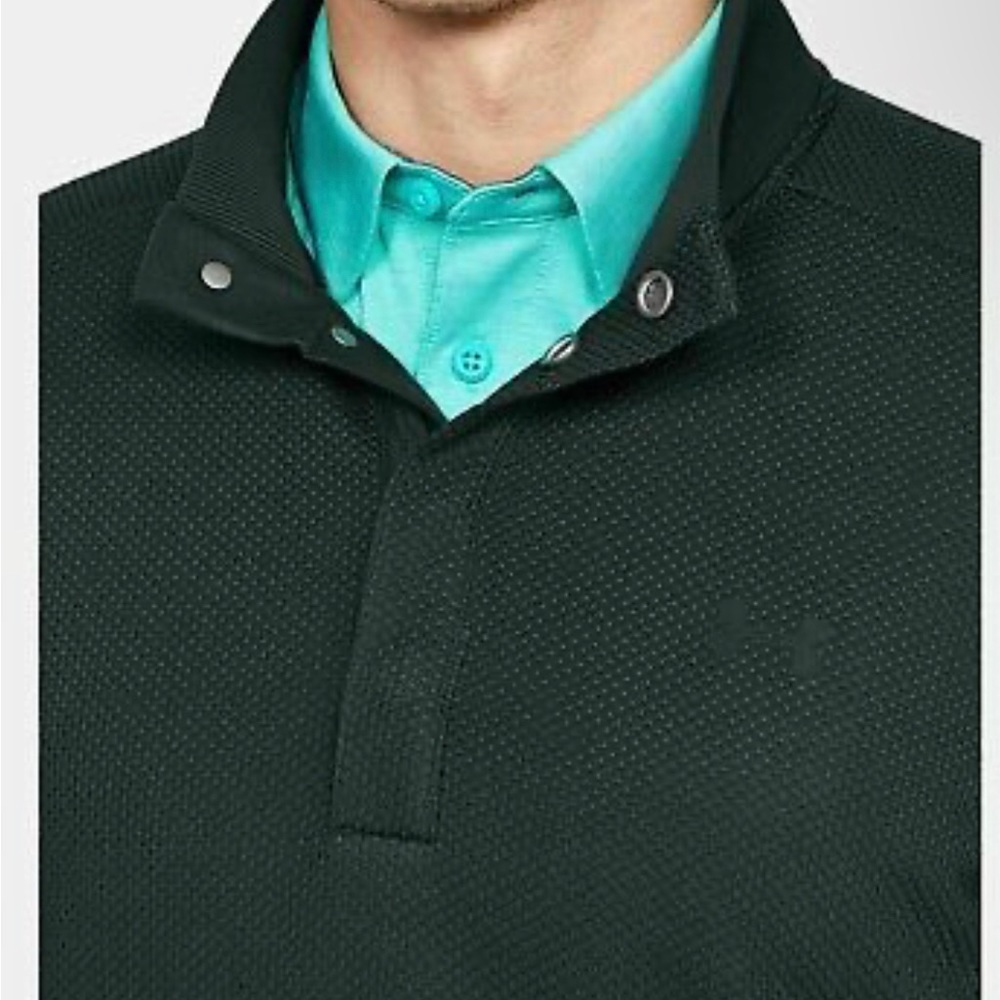UNDER ARMOUR Storm Mens SweaterFleece Snap Mock Golf Pullover Green Size XXL NEW - Picture 9 of 12
